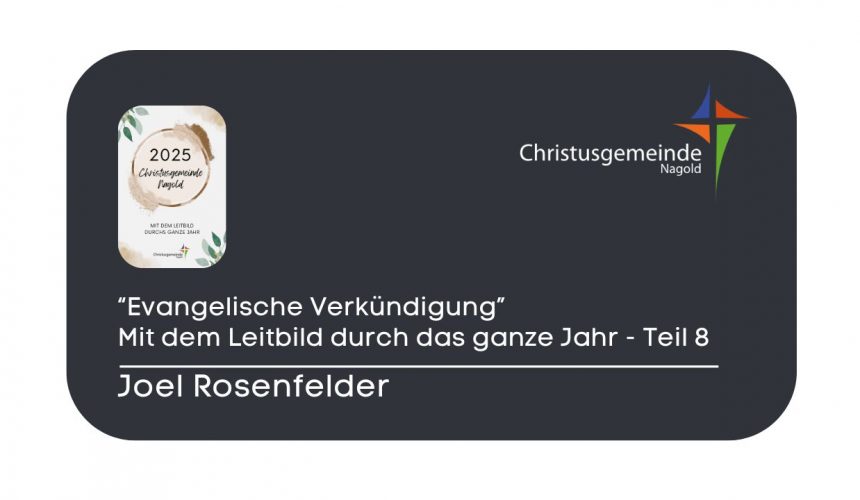 Evangelische Verkündigung – mit dem Leitbild durch das ganze Jahr – Teil 8